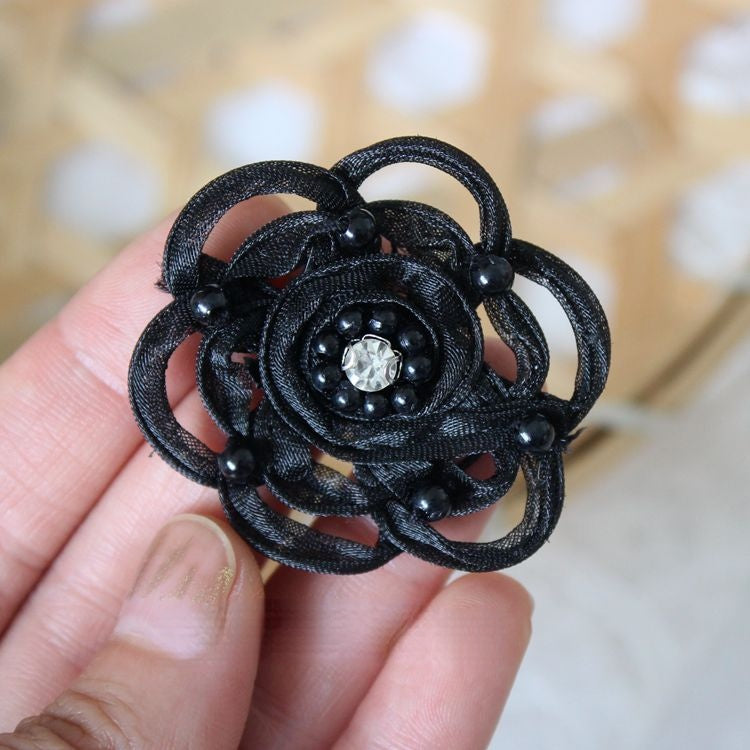 Lace Bead Trimming Single Floral BT0030-Lace Fabric Shop