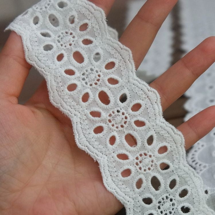 Lace Embroidery Eyelet Fabric Width 4-6 cm EF0056
