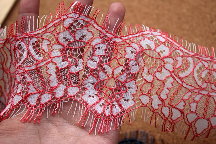 Double Color Lace Trim Width 8 cm CL0042-Lace Fabric Shop