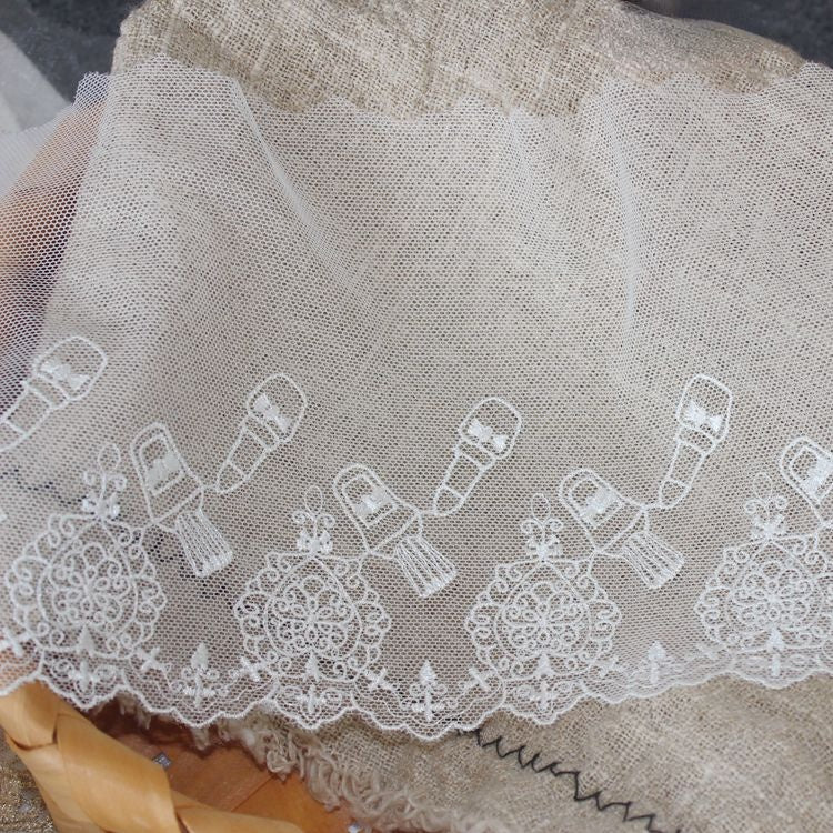 Embroidery Lipstick Lace Trim Width 15 cm CL0081-Lace Fabric Shop