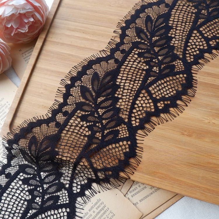 White Black Lace Trims Width 10-12 cm LT0215-Lace Fabric Shop
