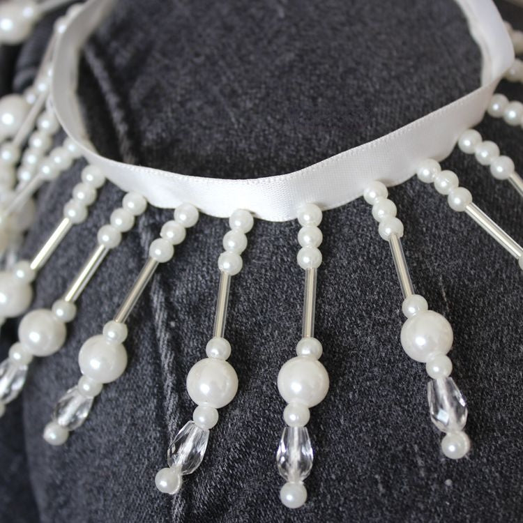 Pearl Tassel Beaded Costumes Lace Trim BT0106-Lace Fabric Shop