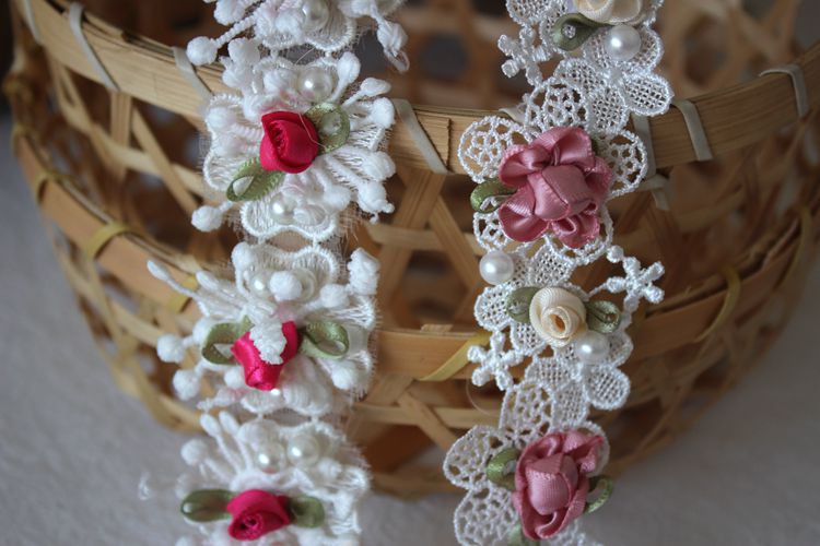Beaded Flower Lace Trim Wedding Decoration BT0071-Lace Fabric Shop