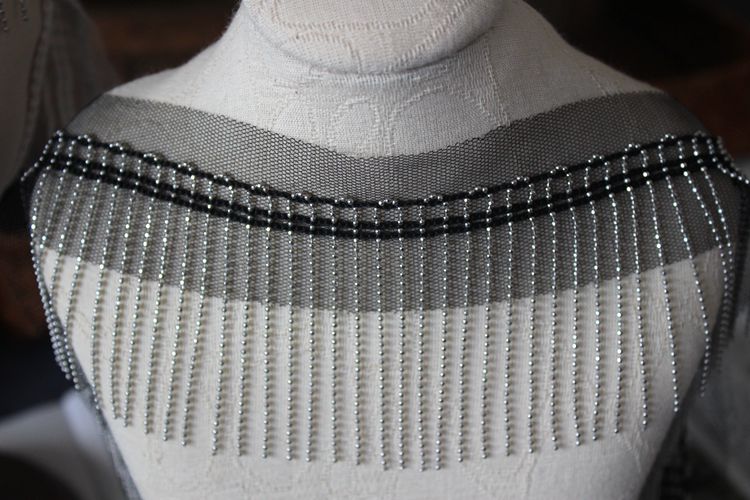 Tassel Beaded Tulle Mesh Lace Trim Fabric BT0100-Lace Fabric Shop