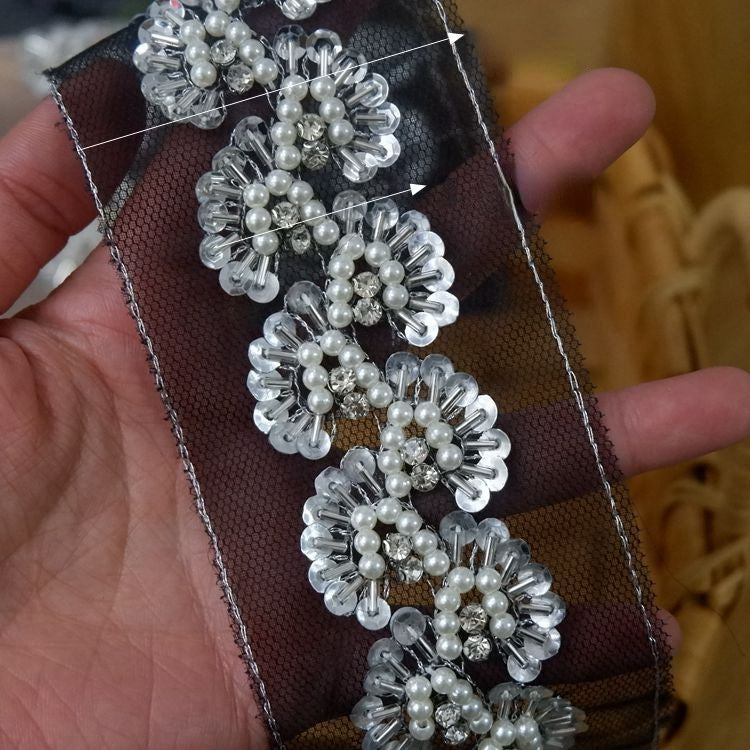 Ribbon Beading Lace Trim Fabrics BT0024-Lace Fabric Shop