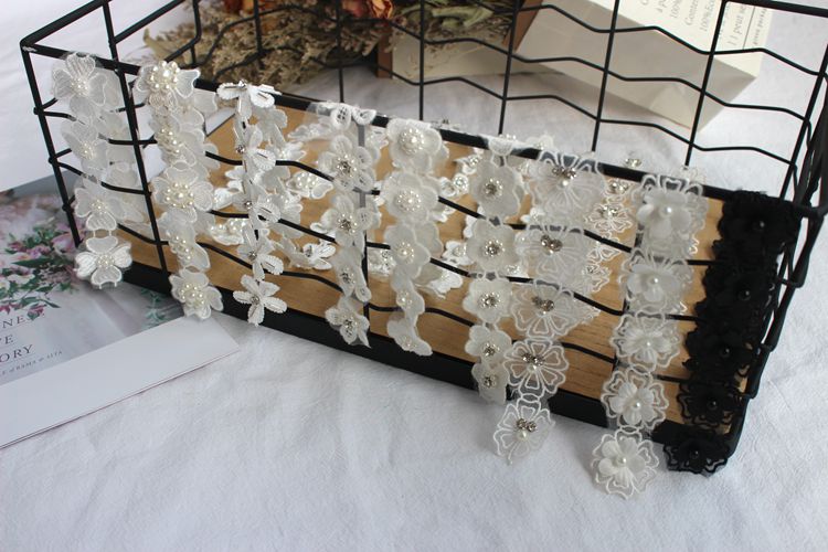 Beaded Floral Lace Trims Fabric BT0019-Lace Fabric Shop