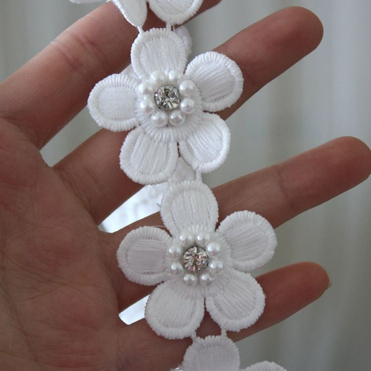 Beaded Color Lace Floral Trimming BT0020-Lace Fabric Shop