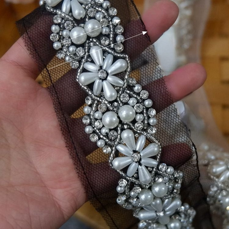 Ribbon Beading Lace Trim Fabrics BT0024-Lace Fabric Shop