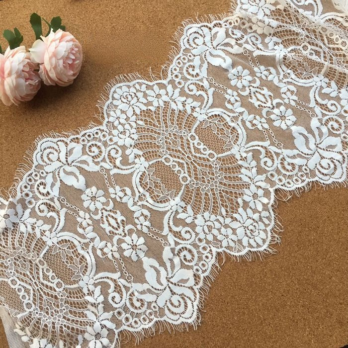 Chantilly Lace Trim Width 22-33cm LT0019-Lace Fabric Shop