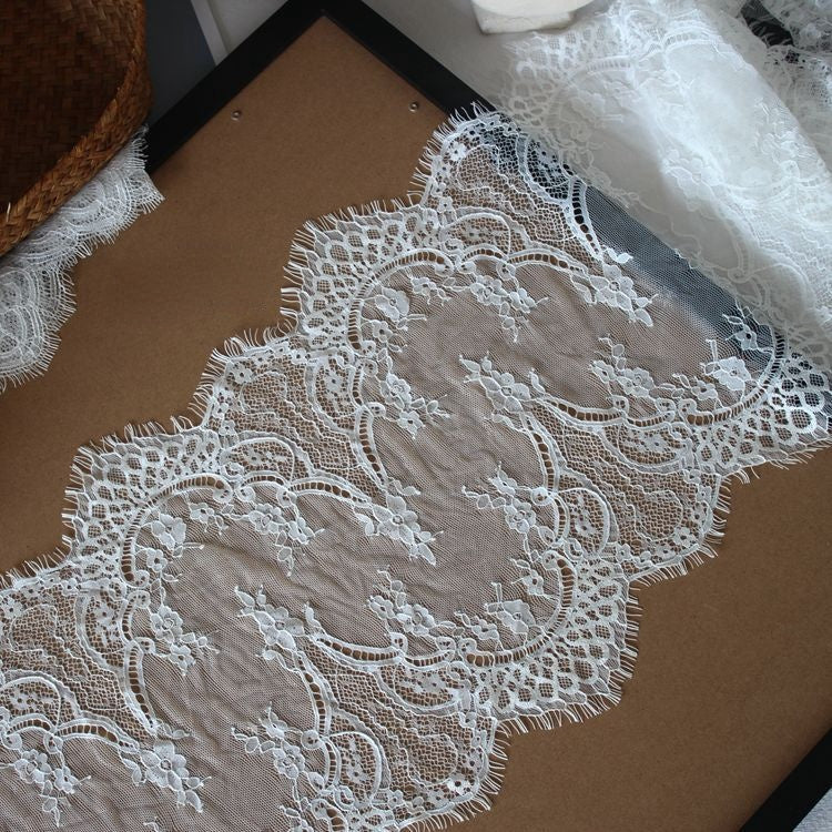 Golden Lace Fabric Width 24-30 cm CL0060-Lace Fabric Shop