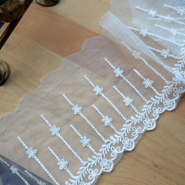 Cuff Lace Tulle Fabric Trim Width 7-9 cm TF0081-Lace Fabric Shop