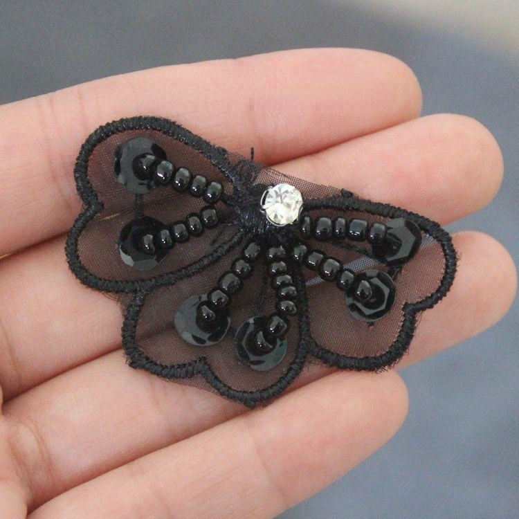 3D Lace Beaded Trims Single Floral BT0013-Lace Fabric Shop