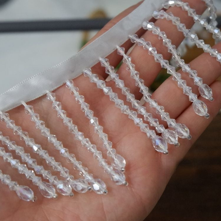 Ribbon Glass Beaded Lace Trims BT0026-Lace Fabric Shop