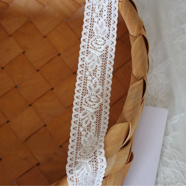 Narrow Stretch Lace Trim Width 2-3 cm LT0380-Lace Fabric Shop