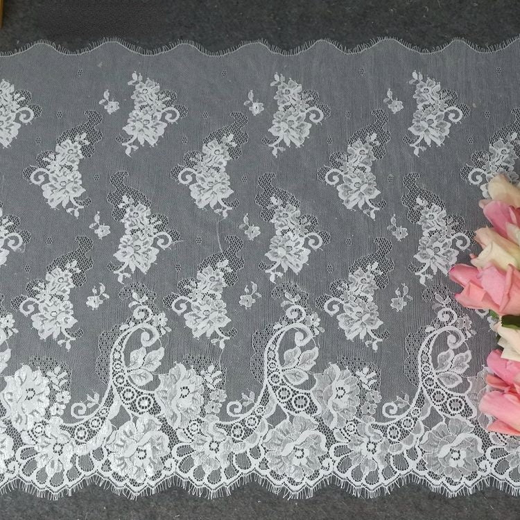 Chantilly Lace Fabric Black Width 35-50 cm CHL0113-Lace Fabric Shop