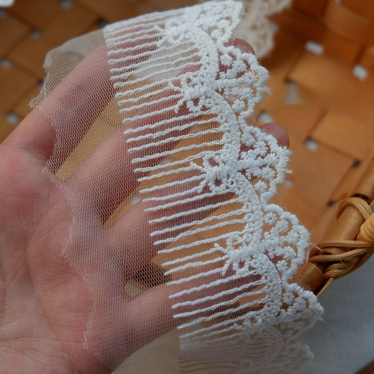 Cuff Tulle Trim Fabric Width 7-9 cm TF0079-Lace Fabric Shop