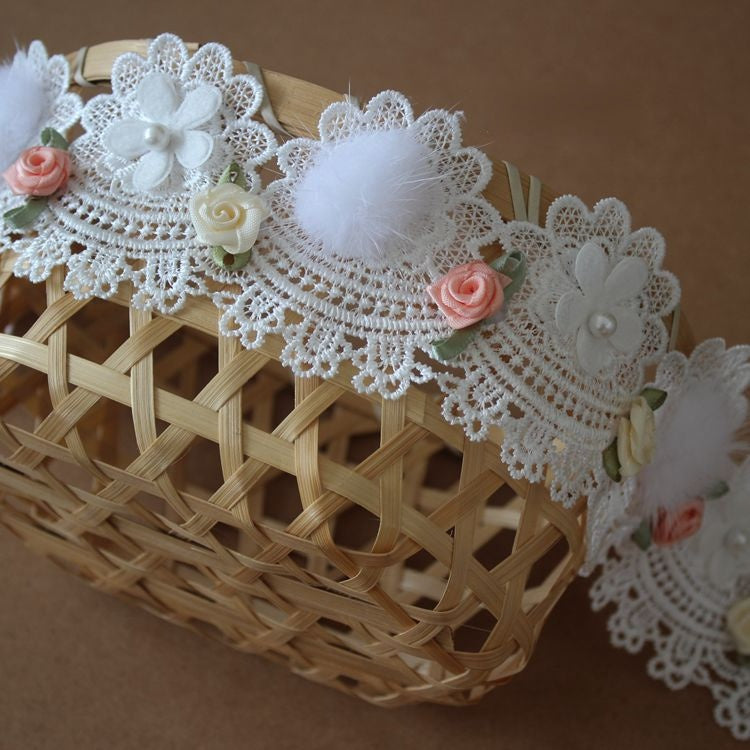 3D Beaded Lace Flower Trim Dress Material BT0089-Lace Fabric Shop