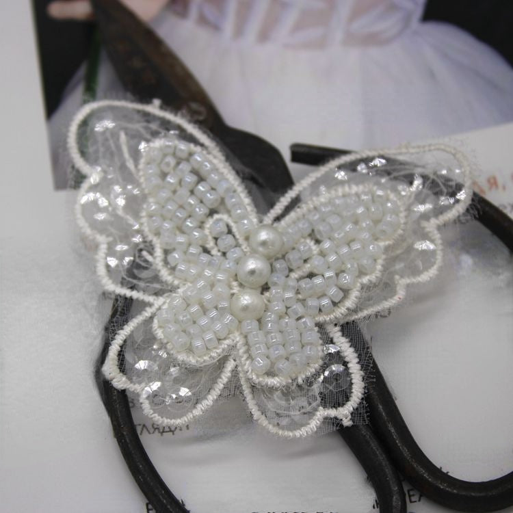 3D Beaded Trim Dress Single Butterfly BT0097