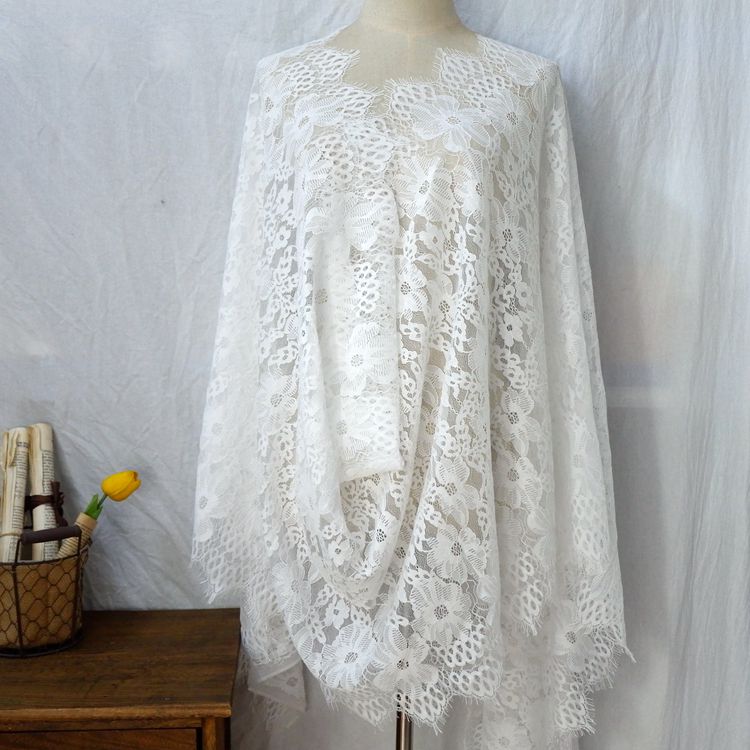 White Black Chantilly Lace Width 66 cm CHL0082-Lace Fabric Shop