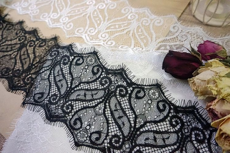 Chantilly Lace Trim Width 12 cm LT0033-Lace Fabric Shop