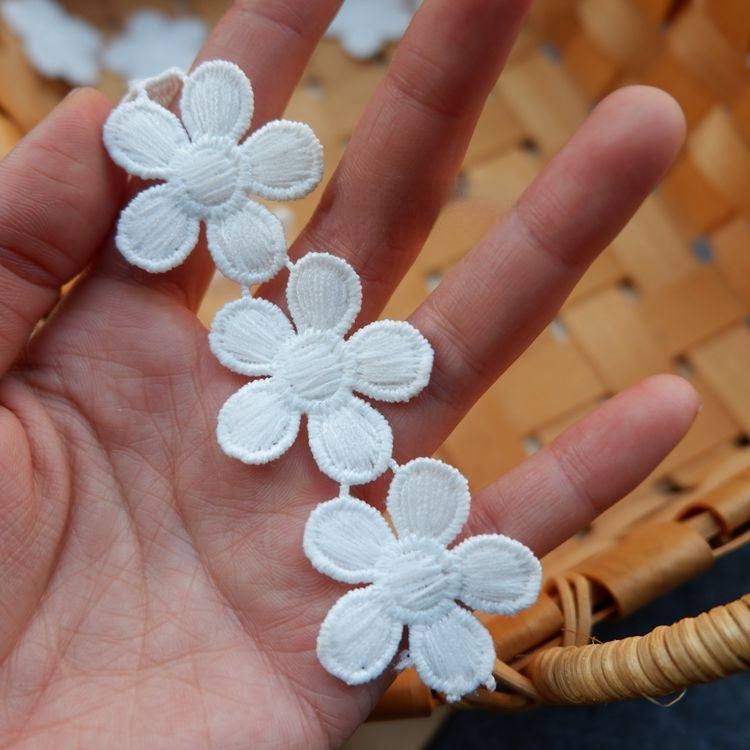 Dress Floral Trimming White Black Lace LT0230-Lace Fabric Shop