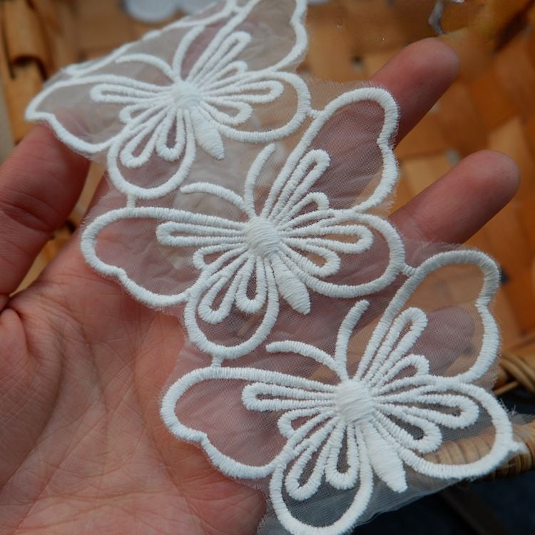 Embroidery Tulle Floral Trim Fabrics TF0054-Lace Fabric Shop