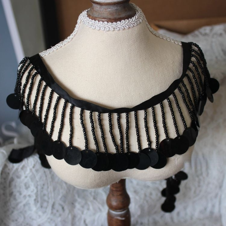 Sequins Tassel Beaded Lace Trim Material BT0111-Lace Fabric Shop