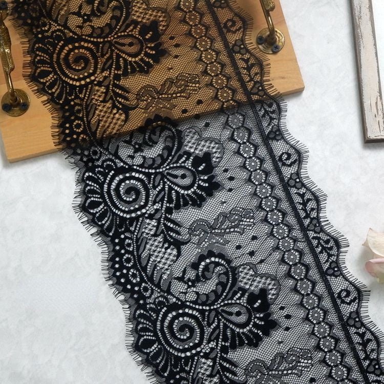 Eyelash Lace Trim Width 22 cm LT0067-Lace Fabric Shop