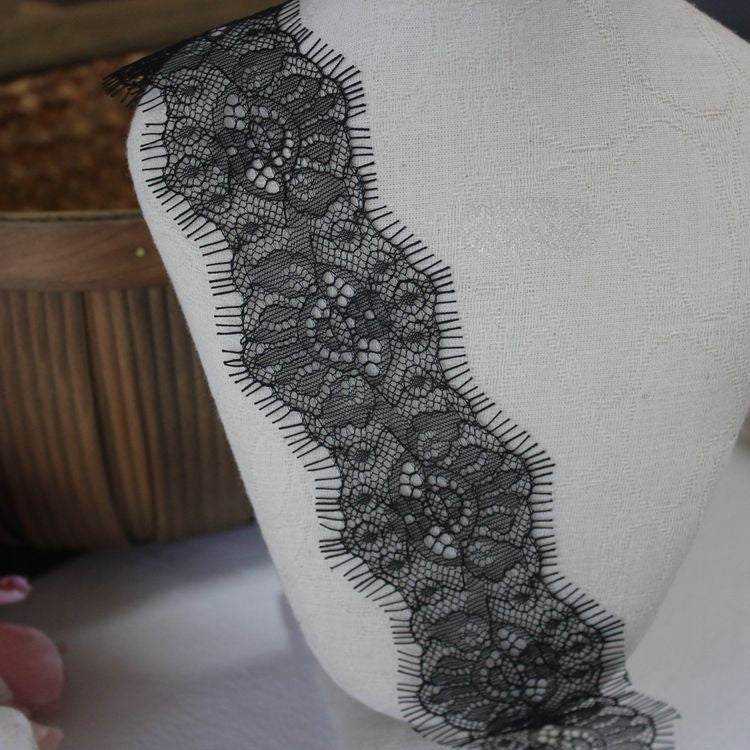 Eyelash Lace Trim Dress Material Width 4-7 cm LT0353-Lace Fabric Shop