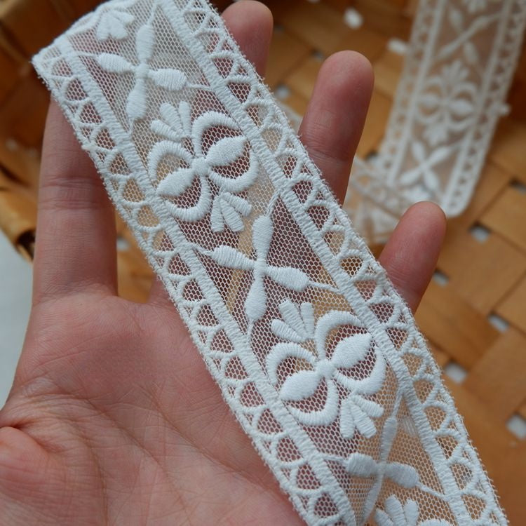 Embroidery Lace Tulle Trim Width 3-5 cm TF0073-Lace Fabric Shop
