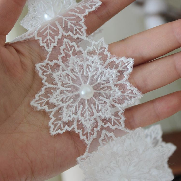 Beaded Floral Lace Trim Dress Decoration BT0068-Lace Fabric Shop