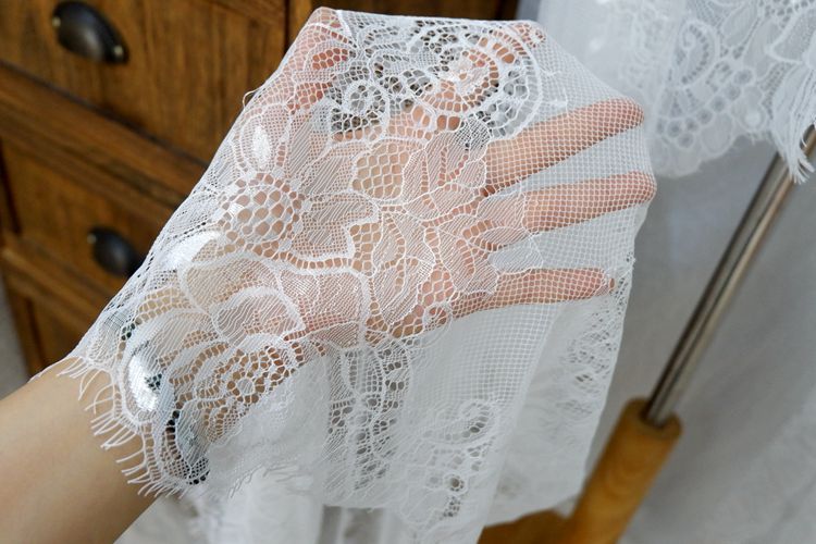 Thin Chantilly Lace Width 70 cm CHL0012-Lace Fabric Shop