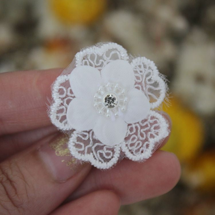 Lace Bead Trimming Single Floral BT0030-Lace Fabric Shop