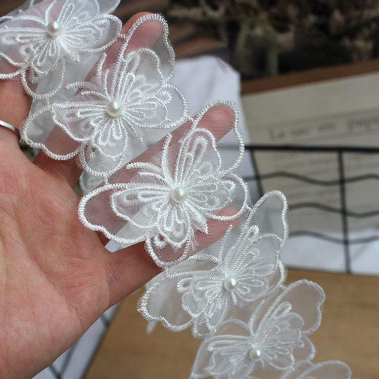 Pearl Beaded Lace Trims Fabric BT0016-Lace Fabric Shop