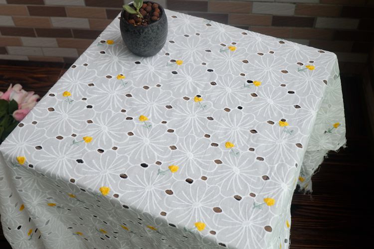 Wide Embroidery Eyelet Fabric Width 145 cm EF0077-Lace Fabric Shop