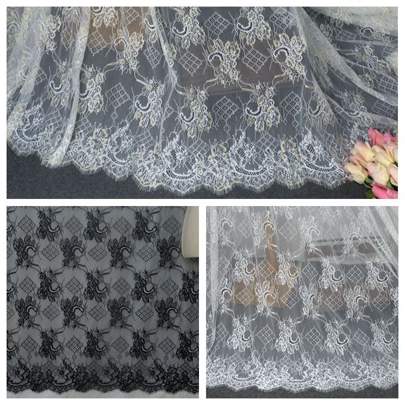 Gold Chantilly Lace Dress Fabric Width 150 cm CHL0104-Lace Fabric Shop