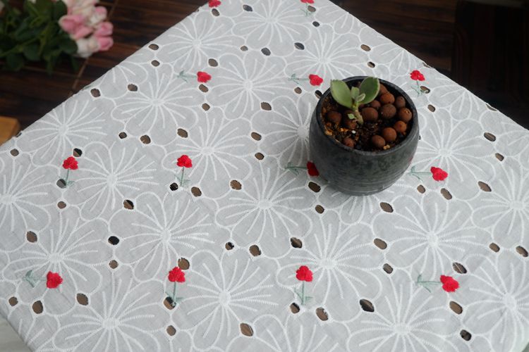 Wide Embroidery Eyelet Fabric Width 145 cm EF0077-Lace Fabric Shop