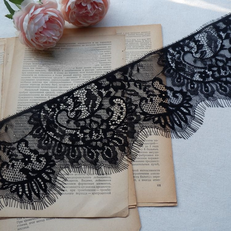 Eyelash Lace Trims Width 13-17 cm LT0216-Lace Fabric Shop