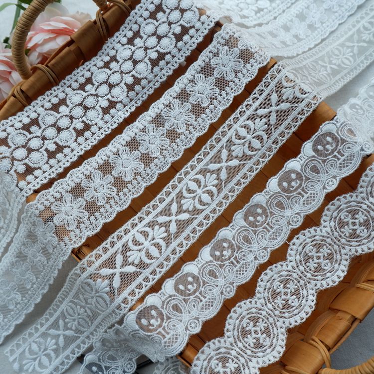 Embroidery Lace Tulle Trim Width 3-5 cm TF0073-Lace Fabric Shop