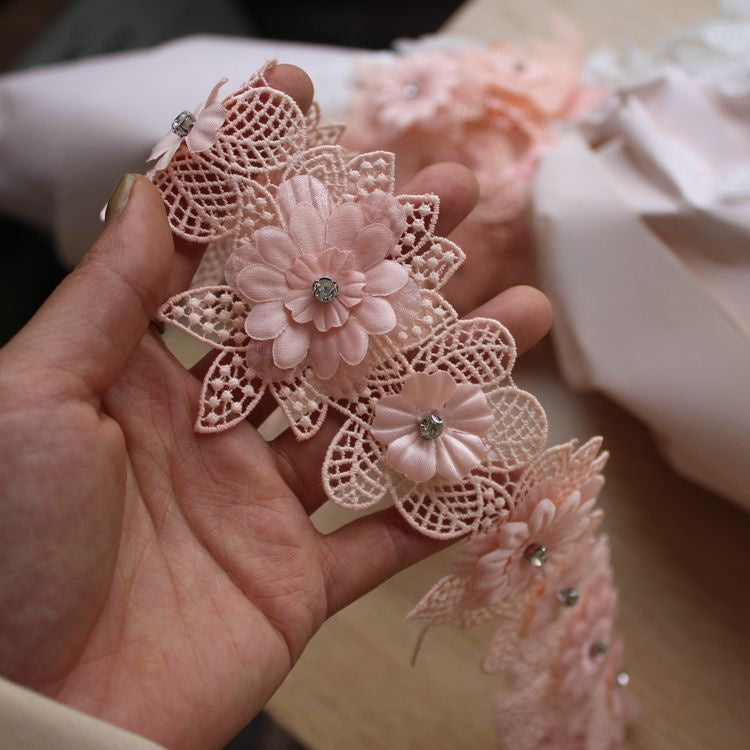 3D Beaded Flower Lace Trims Accessories BT0088-Lace Fabric Shop