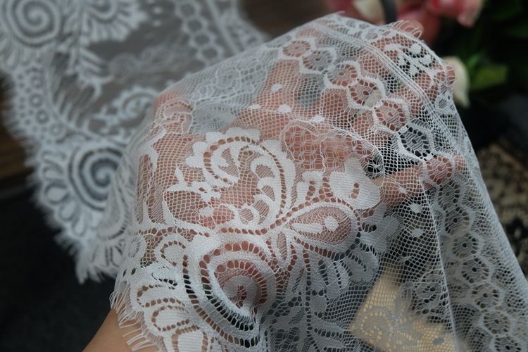 Eyelash Lace Trim Width 22 cm LT0067-Lace Fabric Shop