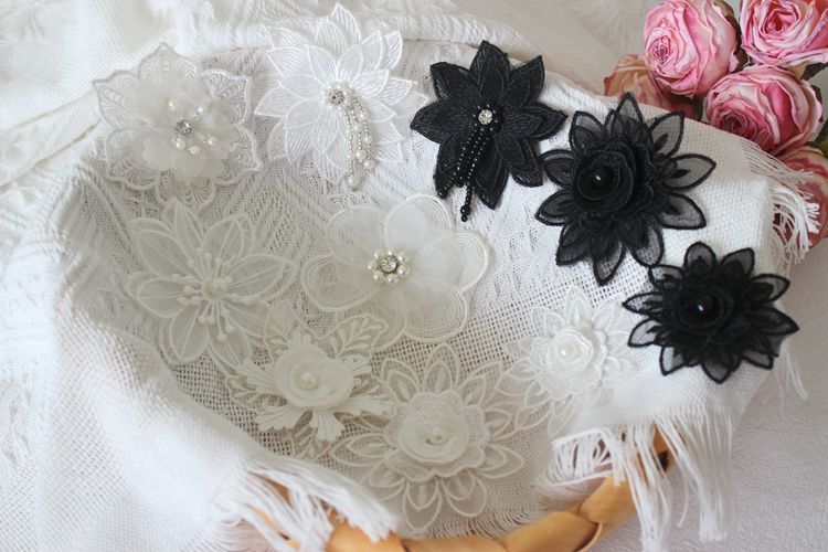 Embroidery Beaded Trim Single Floral BT0036-Lace Fabric Shop