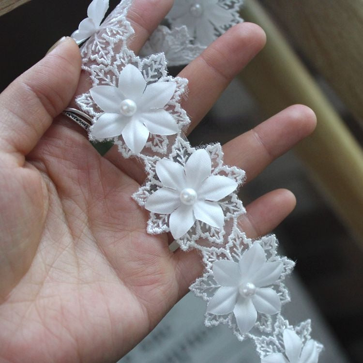 Beaded Floral Lace Trims Dress Material BT0086-Lace Fabric Shop