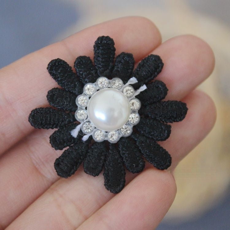 3D Beaded Lace Trim Single Flower BT0001-Lace Fabric Shop