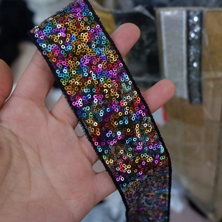 Beaded Sequins Color Trim Fabric BT0045-Lace Fabric Shop