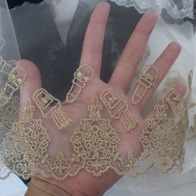 Embroidery Lipstick Lace Trim Width 15 cm CL0081-Lace Fabric Shop