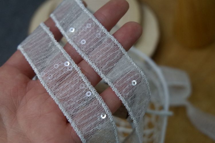 Beaded Sequins Lace Trim Fabrics BT0044-Lace Fabric Shop