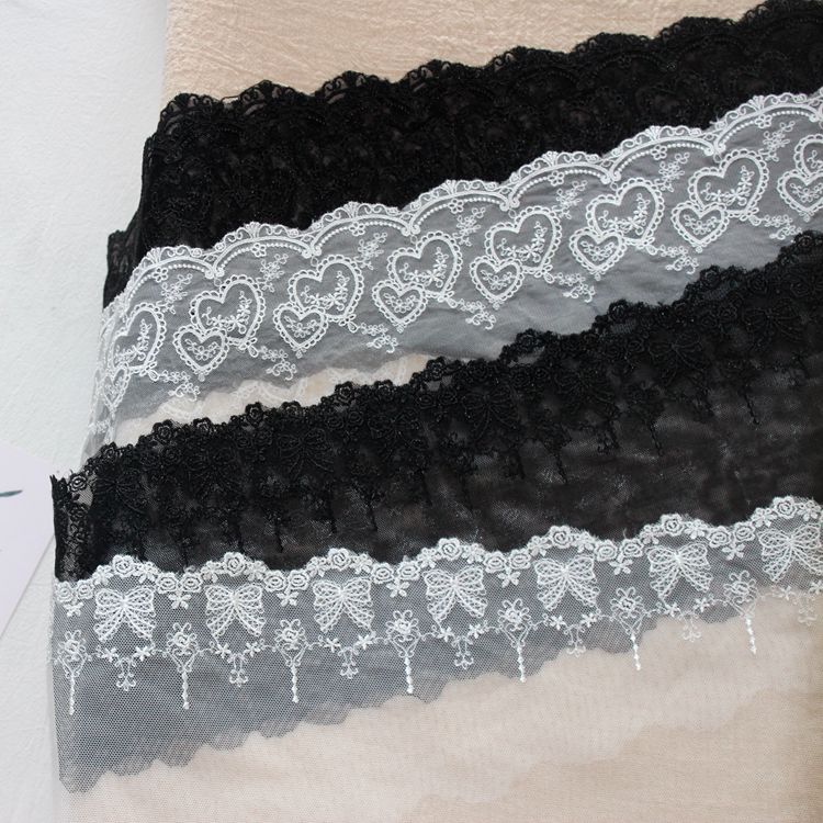 Embroidery Love Tulle Lace Width 15 cm TF0110-Lace Fabric Shop