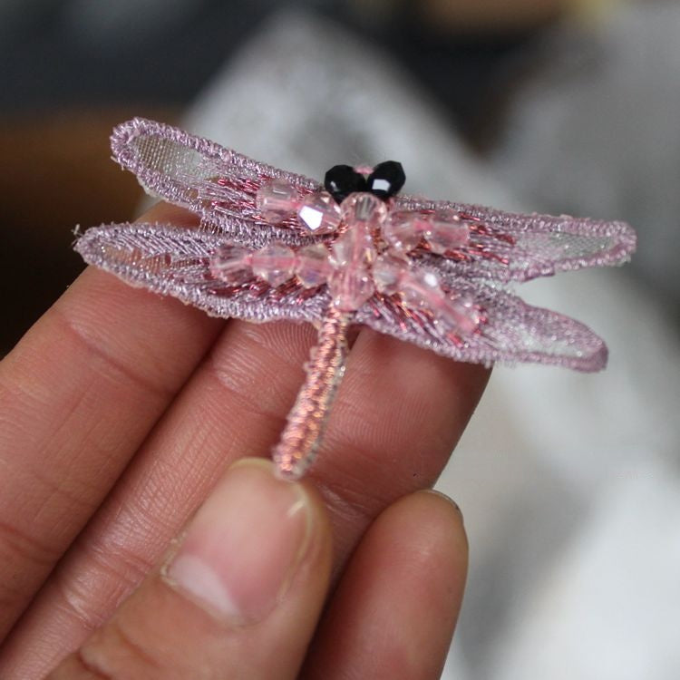 Embroidery Dragonfly Beads Bags Decoration EA0029-Lace Fabric Shop
