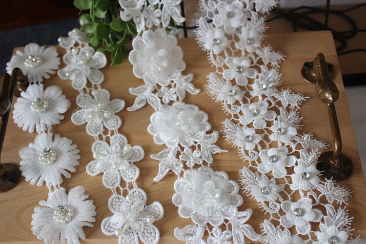 3D Beaded Floral Lace Trimming BT0053-Lace Fabric Shop